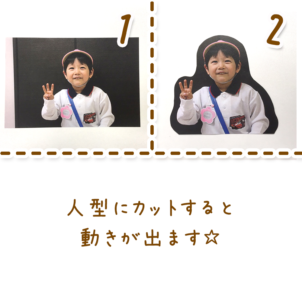 写真カット方法2人型カット